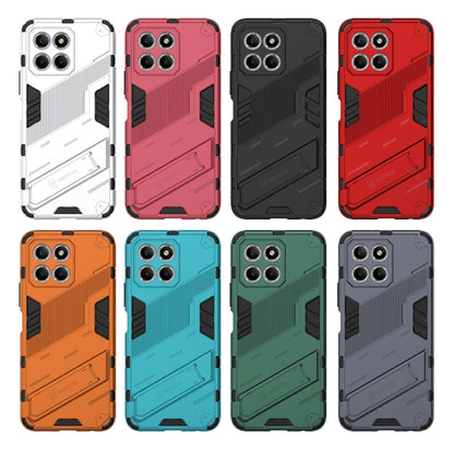 For Honor X8 5G Punk Armor PC + TPU Phone Case with Holder(Orange) - Honor Cases by buy2fix | Online Shopping UK | buy2fix