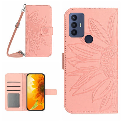 For TCL 30 SE/30E/306/305 Skin Feel Sun Flower Pattern Flip Leather Phone Case with Lanyard(Pink) - More Brand by buy2fix | Online Shopping UK | buy2fix