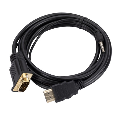 HDMI to VGA Adapter Cable with Audio, Length 1.8m - Cable by buy2fix | Online Shopping UK | buy2fix