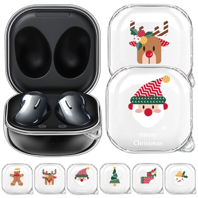 For Samsung Galaxy Buds Live Christmas Transparent TPU Earphone Case(Elk) - Samsung Earphone Case by buy2fix | Online Shopping UK | buy2fix