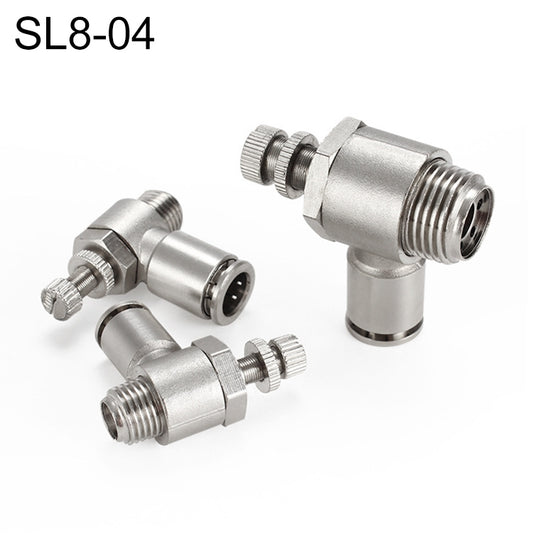 SL8-04 LAIZE Nickel Plated Copper Male Thread Throttle Valve Pneumatic Connector -  by LAIZE | Online Shopping UK | buy2fix