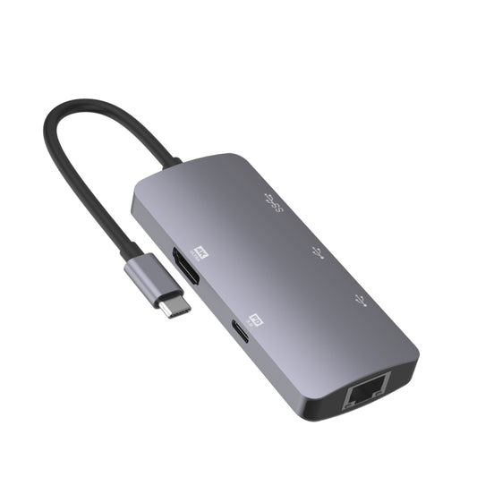 Onten OTN-UC910 USB-C / Type-C Portable Multifunctional HUB Docking Station(Grey) - USB HUB by Onten | Online Shopping UK | buy2fix