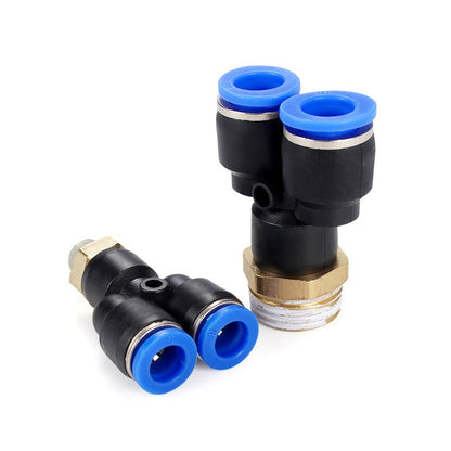 PX8-04 LAIZE Plastic Y-type Tee Male Thread Pneumatic Quick Connector -  by LAIZE | Online Shopping UK | buy2fix