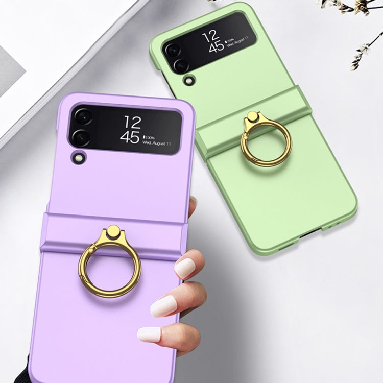 For Samsung Galaxy Z Flip4 GKK Ultrathin Hinge Full Coverage Phone Case with Ring Holder(Wine Red) - Galaxy Z Flip4 5G Cases by GKK | Online Shopping UK | buy2fix