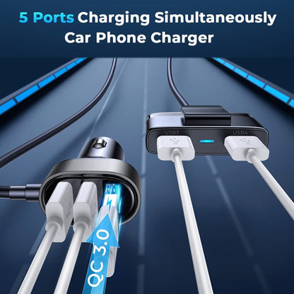 JOYROOM CL03 PRO 45W 5-ports USB Car Charging with Extended HUB(Black) - In Car by JOYROOM | Online Shopping UK | buy2fix