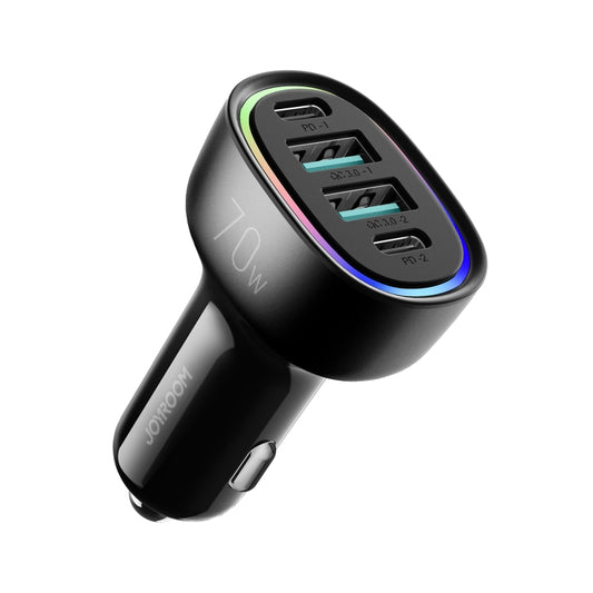 JOYROOM JR-CL29  70W 4-Port USB + Type-C Car Charger(Black) - In Car by JOYROOM | Online Shopping UK | buy2fix