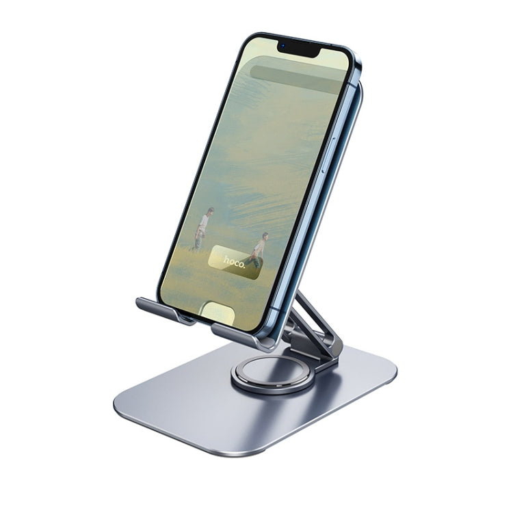 hoco PH50 Plus Ivey Dual Axis Rotating Metal Tablet Desktop Holder(Metal Grey) - Desktop Holder by hoco | Online Shopping UK | buy2fix