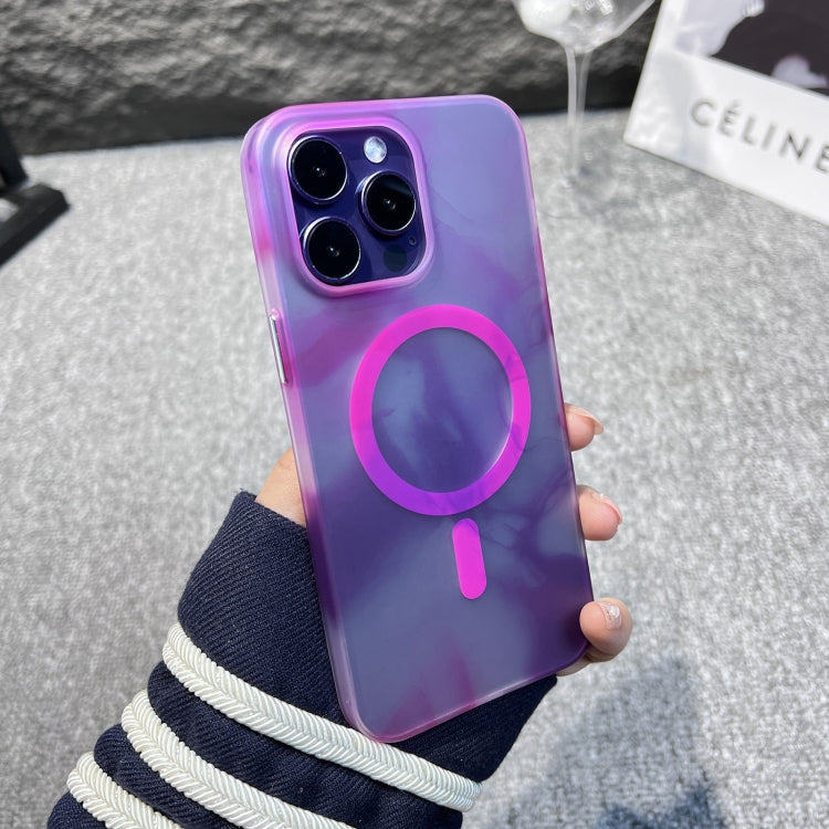 For iPhone 14 Pro Max MagSafe Magnetic Watercolor TPU Phone Case(Purple) - iPhone 14 Pro Max Cases by buy2fix | Online Shopping UK | buy2fix