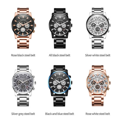 OCHSTIN 7241 Multifunctional Quartz Waterproof Steel Strap Men Watch(Silver Grey) - Metal Strap Watches by OCHSTIN | Online Shopping UK | buy2fix