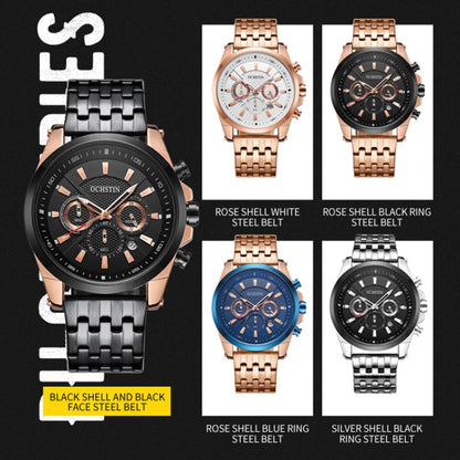 OCHSTIN 7256 Fashion Steel Strap Multifunctional Quartz Men Watch(Black) - Metal Strap Watches by OCHSTIN | Online Shopping UK | buy2fix