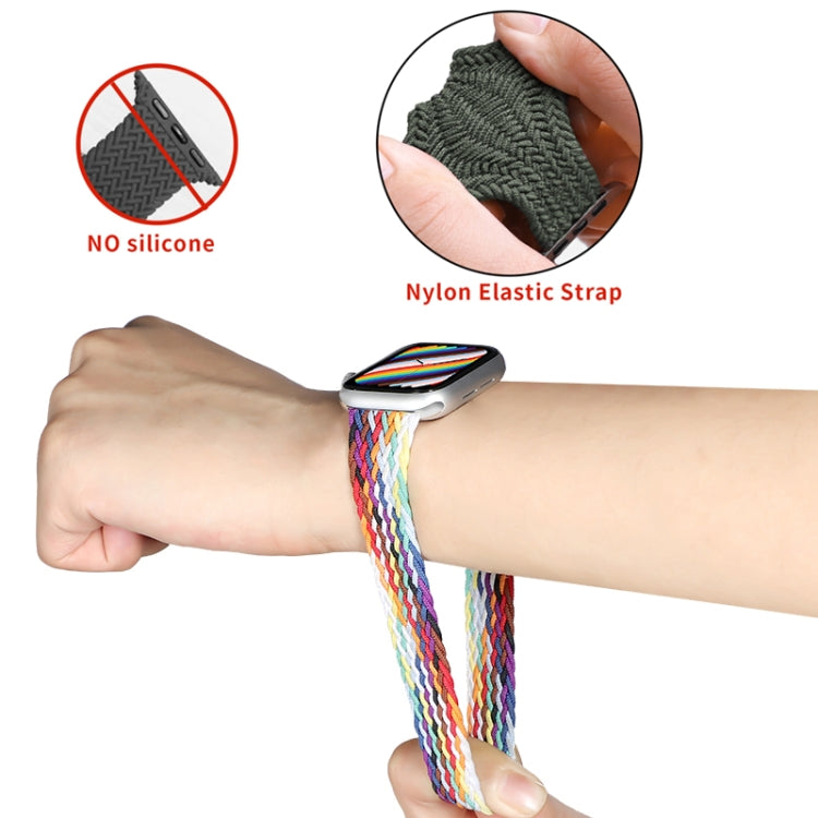 Nylon Single-turn Braided Watch Band For Apple Watch Ultra 49mm / Series 8&7 45mm / SE 2&6&SE&5&4 44mm / 3&2&1 42mm, Length:135mm(Beat Purple) - Watch Bands by buy2fix | Online Shopping UK | buy2fix