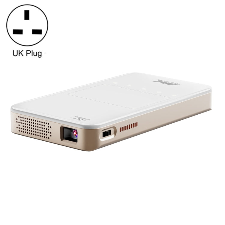 S90 DLP Android 9.0 1GB+8GB 4K Mini WiFi Smart Projector, Power Plug:UK Plug(White) - Consumer Electronics by buy2fix | Online Shopping UK | buy2fix