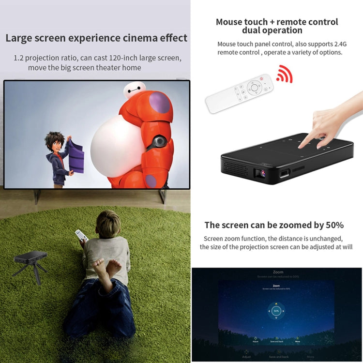 S90 DLP Android 9.0 1GB+8GB 4K Mini WiFi Smart Projector, Power Plug:AU Plug(White) - Consumer Electronics by buy2fix | Online Shopping UK | buy2fix