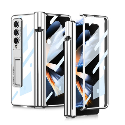 For Samsung Galaxy Z Fold4 GKK Magnetic Fold Hinge Shockproof Phone Case with Pen Slots(Silver) - Galaxy Z Fold4 5G Cases by GKK | Online Shopping UK | buy2fix