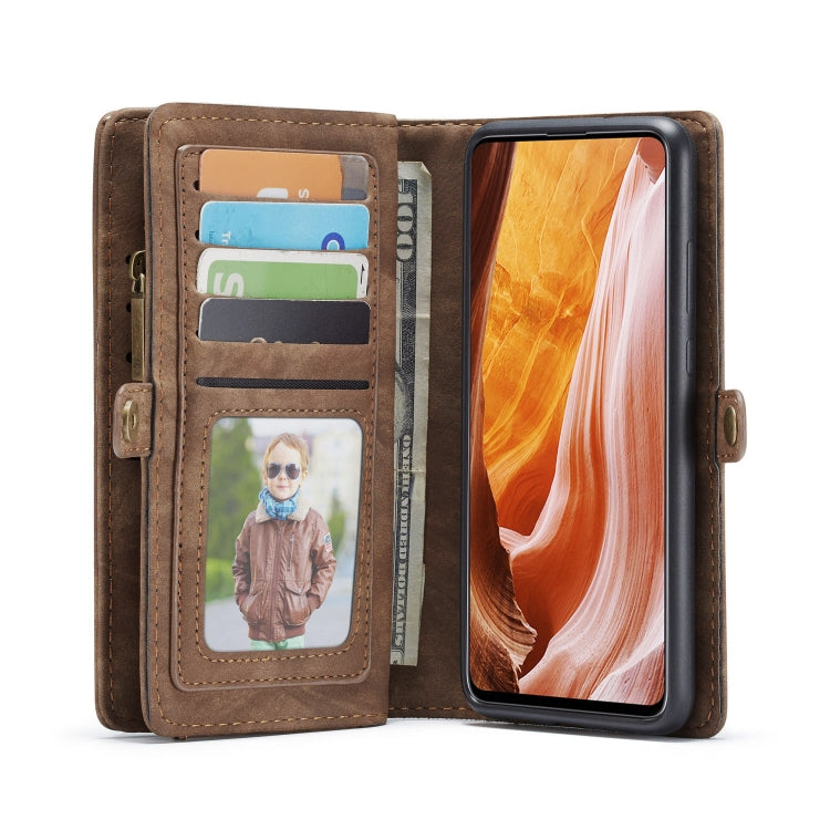 For Galaxy A71 CaseMe Detachable Multifunctional Horizontal Flip Leather Case, with Card Slot & Holder & Zipper Wallet & Photo Frame(Brown) - Galaxy Phone Cases by CaseMe | Online Shopping UK | buy2fix