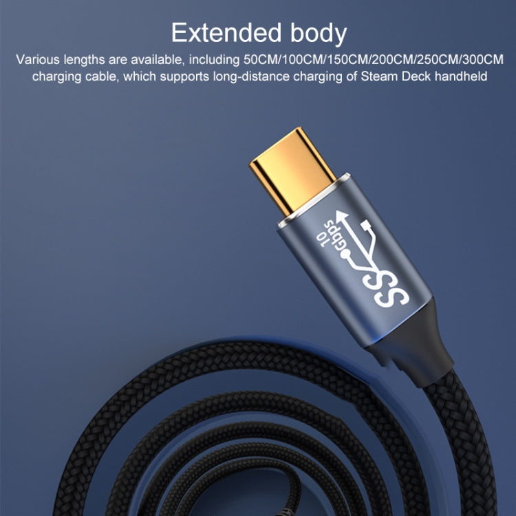 For Steam Deck Gen 100W USB-C/Type-C Male to USB-C/Type-C Female Stereo Curved Extension Cable, Length:3m - Other Accessories by buy2fix | Online Shopping UK | buy2fix