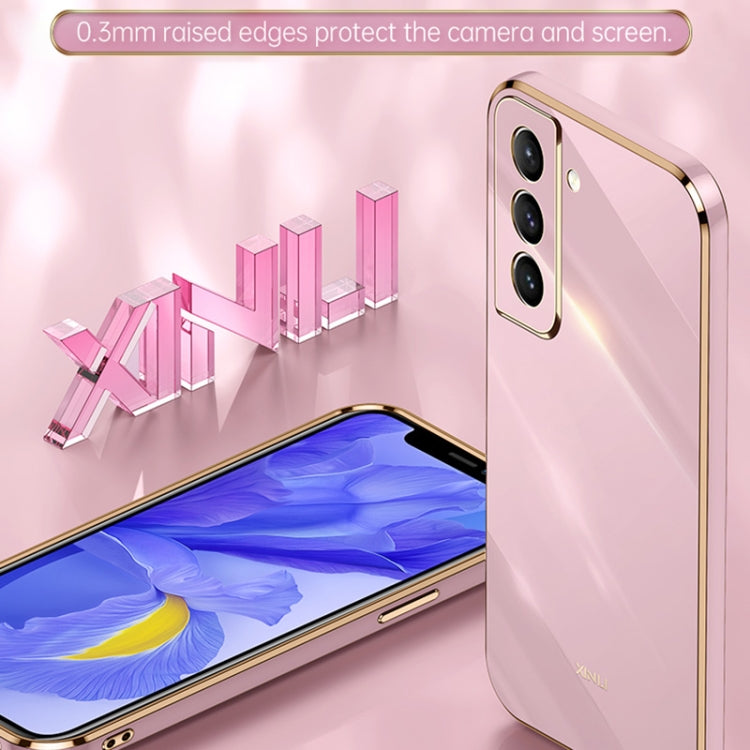 For Samsung Galaxy S21 5G XINLI Straight Edge 6D Electroplate TPU Phone Case(White) - Galaxy S21 5G Cases by XINLI | Online Shopping UK | buy2fix