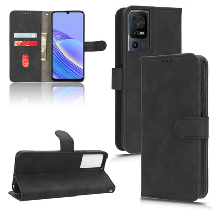For TCL 40SE Skin Feel Magnetic Flip Leather Phone Case(Black) - More Brand by buy2fix | Online Shopping UK | buy2fix