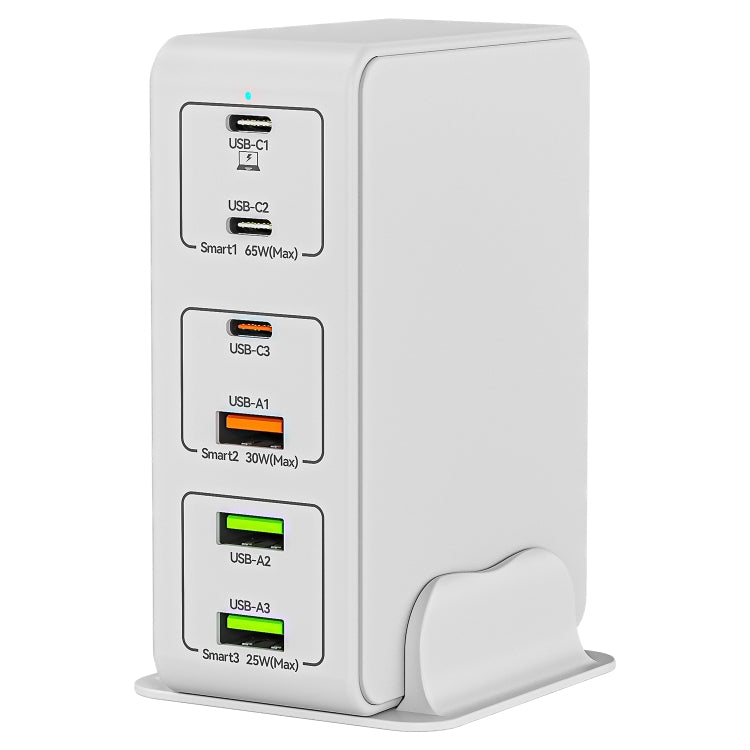 818H 120W Type-C + USB 6-Ports Desktop Fast Charger, Plug Type:EU Plug(White) - Multifunction Charger by buy2fix | Online Shopping UK | buy2fix