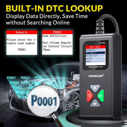 KINGBOLEN YA100 OBD2 Car Engine Fault Diagnosis Tool - In Car by buy2fix | Online Shopping UK | buy2fix