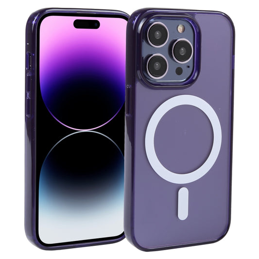 For iPhone 14 Pro GEBEI MagSafe Magnetic Transparent Phone Case (Purple) - iPhone 14 Pro Cases by GEBEI | Online Shopping UK | buy2fix