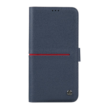 For iPhone 14 Pro GEBEI Top-grain Horizontal Flip Leather Phone Case(Blue) - iPhone 14 Pro Cases by GEBEI | Online Shopping UK | buy2fix