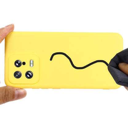 For Xiaomi 13 Pure Color Liquid Silicone Shockproof Phone Case(Yellow) - 13 Cases by buy2fix | Online Shopping UK | buy2fix