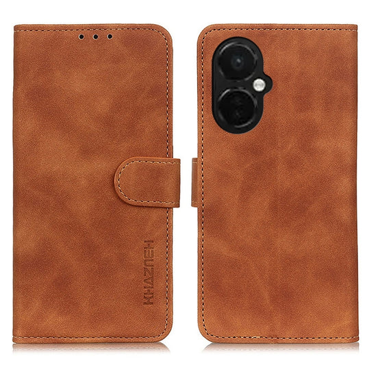 For OnePlus Nord CE 3 Lite KHAZNEH Retro Texture Flip Leather Phone Case(Brown) - OnePlus Cases by buy2fix | Online Shopping UK | buy2fix