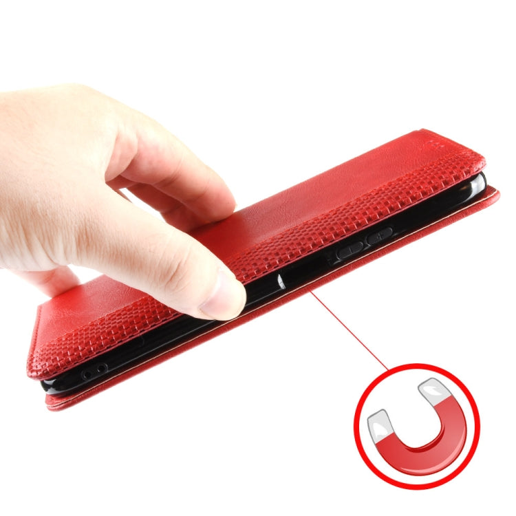 For Google Pixel 7a Magnetic Buckle Retro Texture Leather Phone Case(Red) - Google Cases by buy2fix | Online Shopping UK | buy2fix