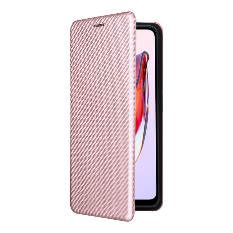 For Xiaomi Redmi 12C Carbon Fiber Texture Flip Leather Phone Case(Pink) - Xiaomi Cases by buy2fix | Online Shopping UK | buy2fix