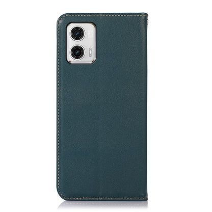 For Motorola Moto G73 5G KHAZNEH Nappa Top Layer Cowhide Leather Phone Case(Green) - Motorola Cases by buy2fix | Online Shopping UK | buy2fix