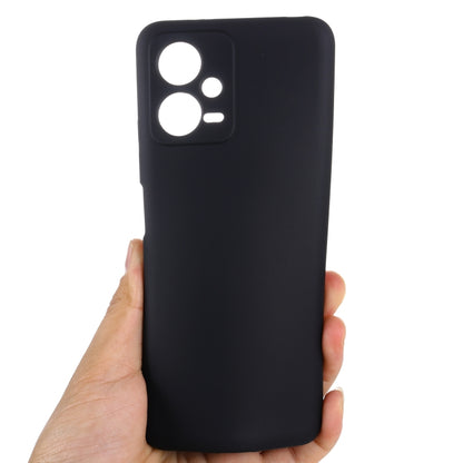 For Xiaomi Redmi Note 12 5G India / Poco X5 Pure Color Liquid Silicone Shockproof Full Coverage Phone Case(Black) - Note 12 Cases by buy2fix | Online Shopping UK | buy2fix