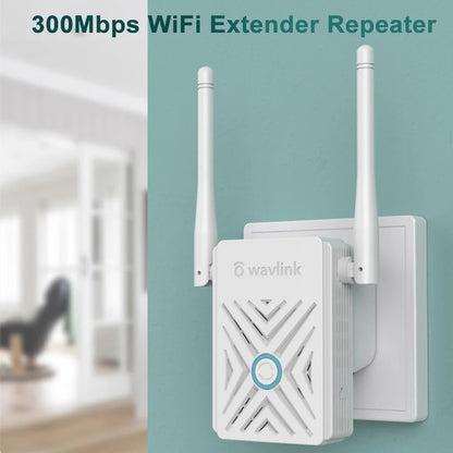 Wavlink WN578W2 300Mbps 2.4GHz WiFi Extender Repeater Home Wireless Signal Amplifier(UK Plug) -  by buy2fix | Online Shopping UK | buy2fix