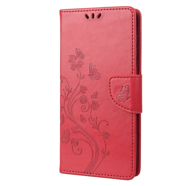 For Xiaomi Redmi Note 12 Pro+ 5G Global Butterfly Flower Pattern Leather Phone Case(Red) - Note 12 Pro+ Cases by buy2fix | Online Shopping UK | buy2fix