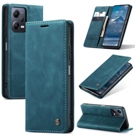 For Xiaomi Redmi Note 12 5G / Poco X5 CaseMe 013 Multifunctional Horizontal Flip Leather Phone Case(Blue) - Note 12 Cases by CaseMe | Online Shopping UK | buy2fix