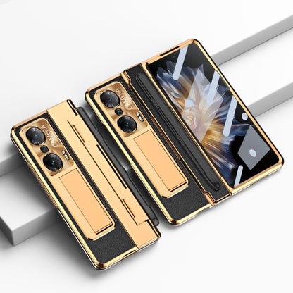 For Honor Magic Vs Integrated Full Coverage Hinge Phone Case with Stylus(Gold+Black) - Honor Cases by buy2fix | Online Shopping UK | buy2fix