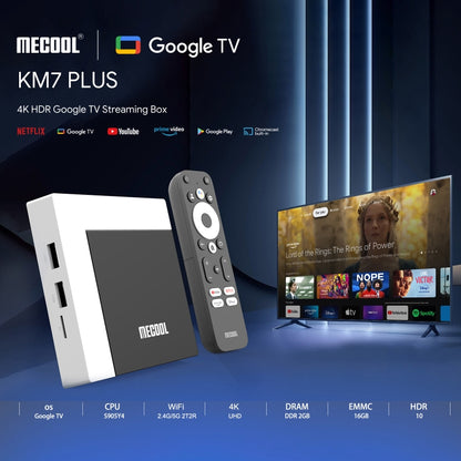MECOOL KM7 Plus Android 10.0 Smart TV Set Top Box, Amlogic S905Y4 Quad Core, 2GB+16GB, Plug Type:UK Plug - Consumer Electronics by MECOOL | Online Shopping UK | buy2fix