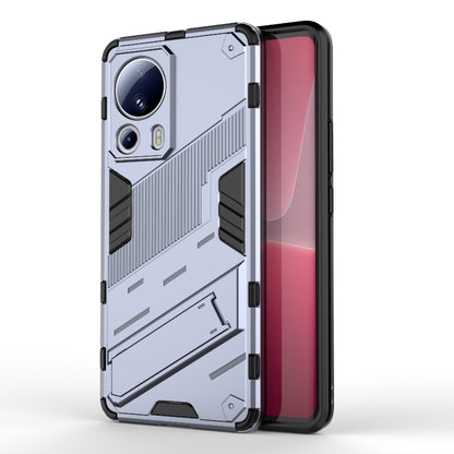 For Xiaomi 13 Lite Punk Armor 2 in 1 PC + TPU Shockproof Phone Case with Holder(Grey) - 13 Lite Cases by buy2fix | Online Shopping UK | buy2fix