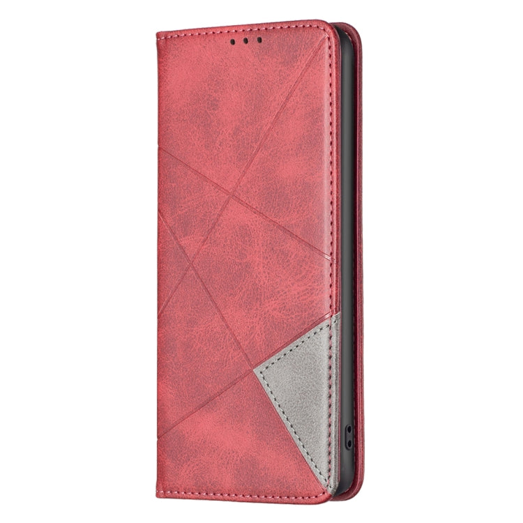 For Xiaomi Redmi Note 12 4G Global Prismatic Invisible Magnetic Leather Phone Case(Red) - Note 12 Cases by buy2fix | Online Shopping UK | buy2fix