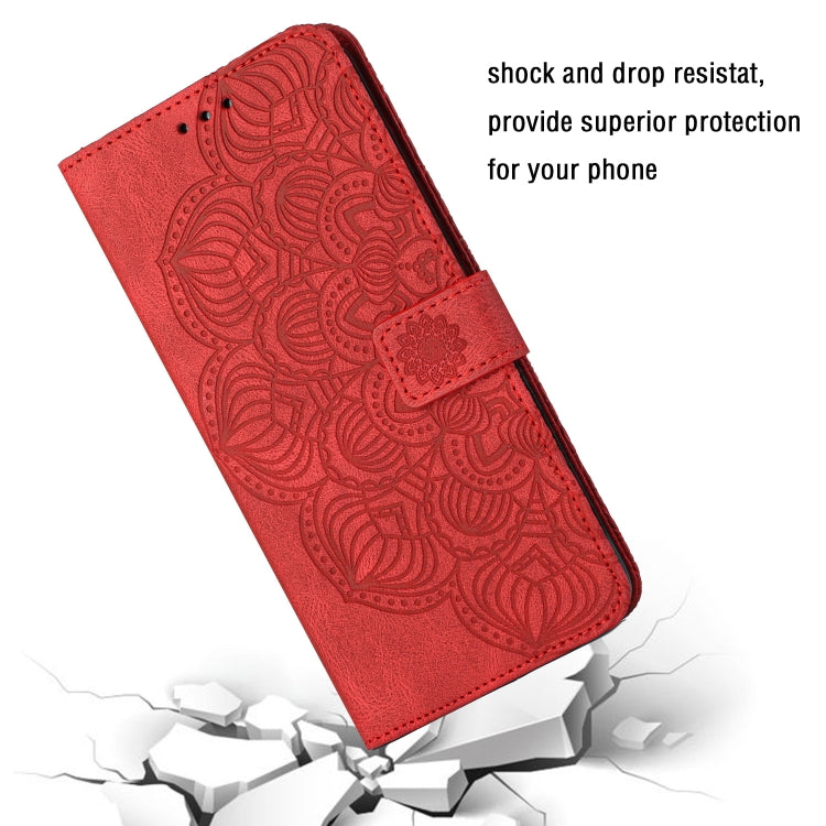 For Xiaomi Redmi 12C Mandala Embossed Flip Leather Phone Case(Red) - Xiaomi Cases by buy2fix | Online Shopping UK | buy2fix