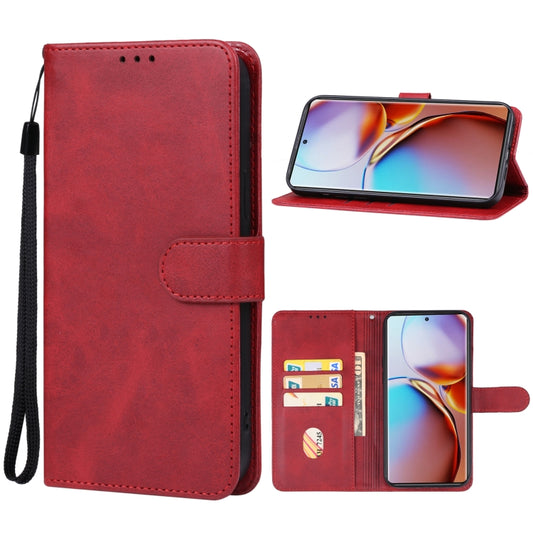 For Motorola Edge 40 Leather Phone Case(Red) -  by buy2fix | Online Shopping UK | buy2fix