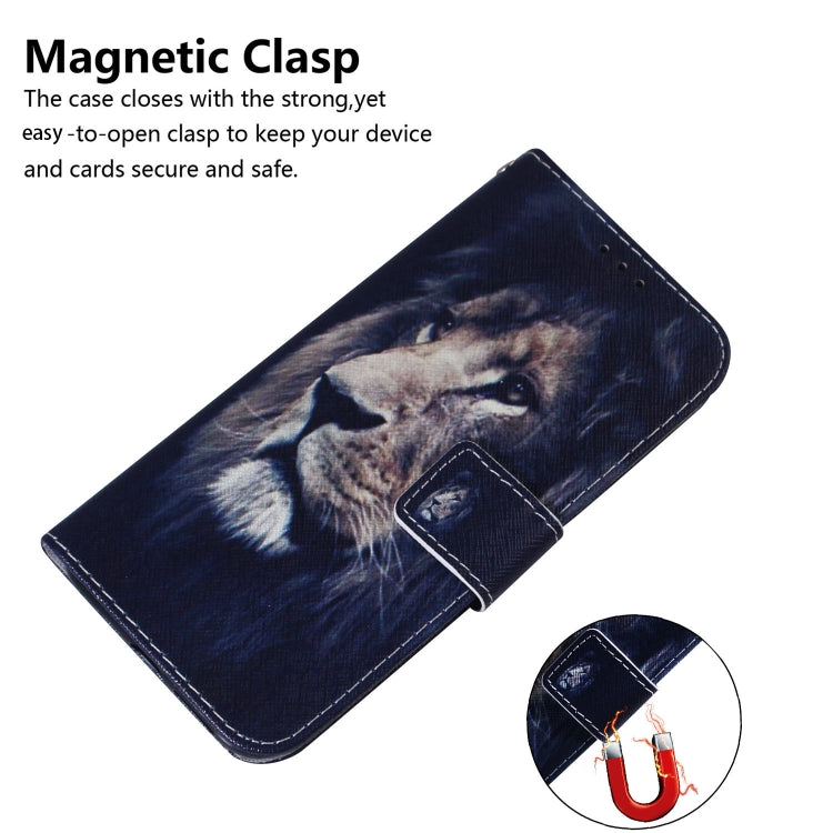 For TCL 408 Coloured Drawing Flip Leather Phone Case(Lion) - More Brand by buy2fix | Online Shopping UK | buy2fix