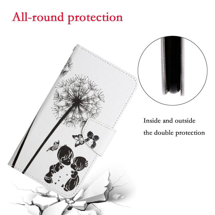 For Xiaomi Redmi Note 12 4G Global Colored Drawing Pattern Flip Leather Phone Case(Dandelion) - Note 12 Cases by buy2fix | Online Shopping UK | buy2fix