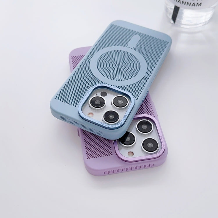 For iPhone 11 Grid Cooling MagSafe Magnetic Phone Case(Lilac) - iPhone 11 Cases by buy2fix | Online Shopping UK | buy2fix