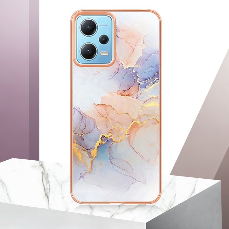 Electroplating IMD TPU Phone Case For Xiaomi Redmi Note 12 5G Global/Note 12 5G China/Poco X5 5G(White Marble) - Note 12 Cases by buy2fix | Online Shopping UK | buy2fix