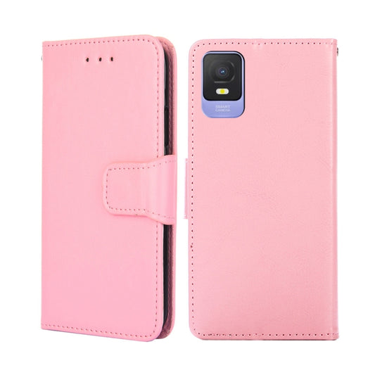For TCL 403 Crystal Texture Leather Phone Case(Pink) - More Brand by buy2fix | Online Shopping UK | buy2fix