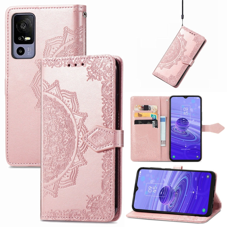 For TCL 40R Mandala Flower Embossed Leather Phone Case(Rose Gold) - More Brand by buy2fix | Online Shopping UK | buy2fix