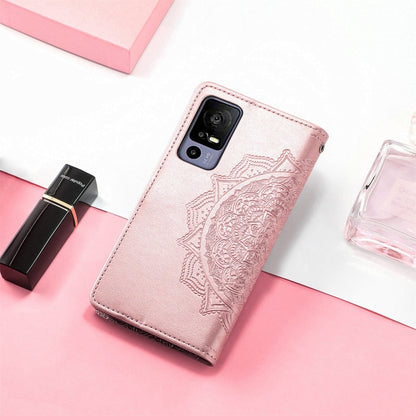 For TCL 40R Mandala Flower Embossed Leather Phone Case(Rose Gold) - More Brand by buy2fix | Online Shopping UK | buy2fix
