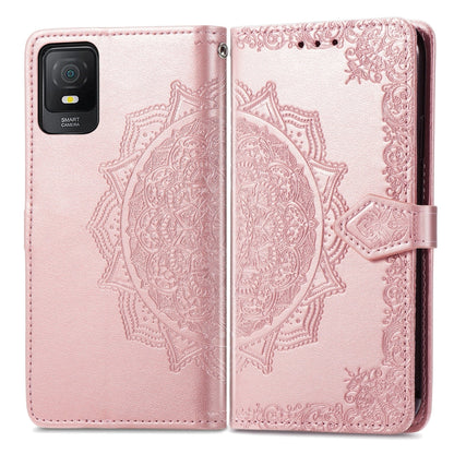 For TCL 403 Mandala Flower Embossed Leather Phone Case(Rose Gold) - More Brand by buy2fix | Online Shopping UK | buy2fix