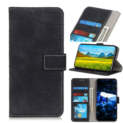 For Nokia C32 4G Magnetic Crocodile Texture Horizontal Flip Leather Phone Case(Black) - Nokia Cases by buy2fix | Online Shopping UK | buy2fix